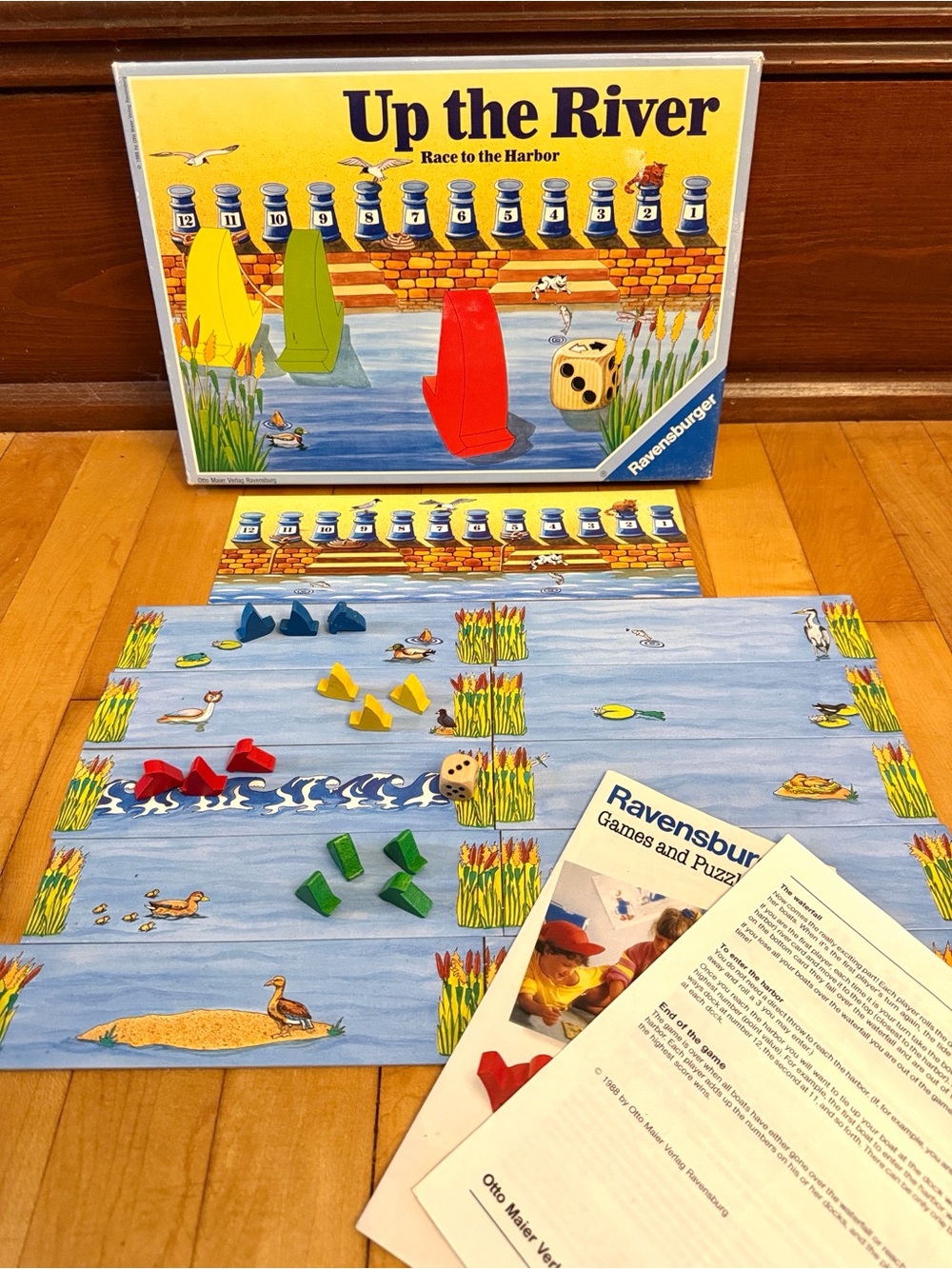 Vintage 1988 Ravensburger “Up the River” Race to the Harbor Game - COMPLETE